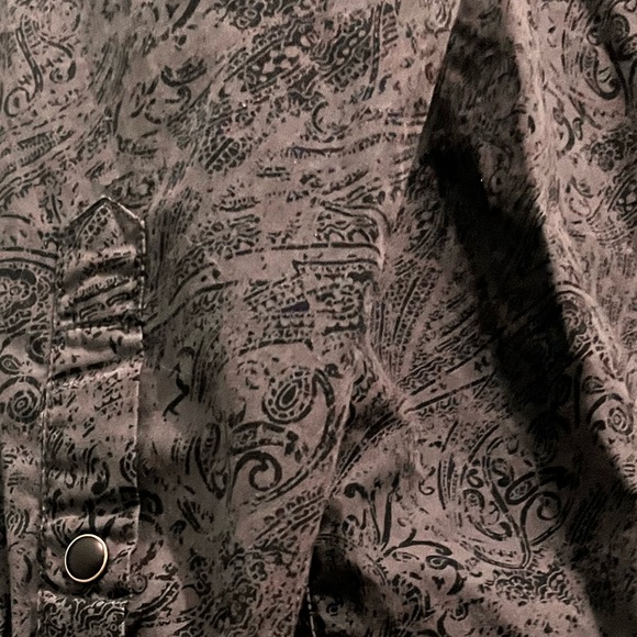 Panhandle Slim -Men’s Medium -Grey & Black Pearl Snap Western Shirt -100% Cotton - Picture 11 of 13